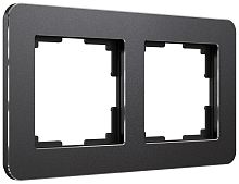 Рамка универсальная Werkel Platinum 2-м. металл черный алюминий картинка